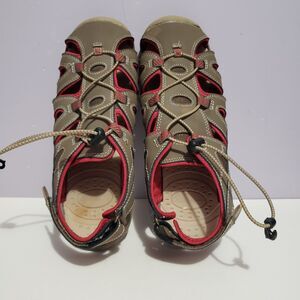 Eddie Bauer Mary Brown Leather Women's Hiking Walking Closed Toe Shoes Sz 9